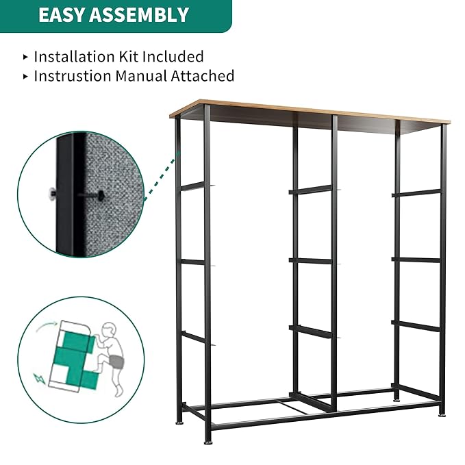YITAHOME Fabric Dresser with 8 Drawers - Tall Storage Dresser, Chest of Drawers for Closet, Living Room, Hallway, Closets - Sturdy Steel Frame, Wooden Top & Easy Pull Fabric Bins