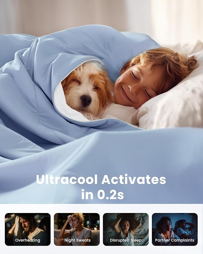 Cooling Silicone Foam Filled Cooling Comforter,Cooling Blanket for Hot Sleeper,Full Size Summer Ice Comforter,All-Season Lightweight Bedding,Keep Cooling&Breathable All Night(68"x88")