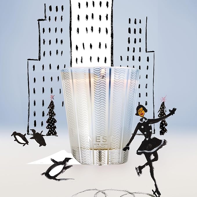 NEST New York Scented Classic Candle, Blue Cypress & Snow - 8.1 oz - Up to 60-Hour Burn Time - Reusable Glass Vessel