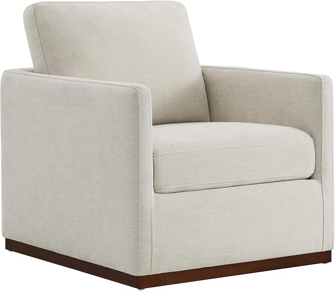 CHITA Swivel Accent Chair, FSC Certified Mid Century Modern Arm Chair for Living Room and Bedroom, Fully Assembled, Linen