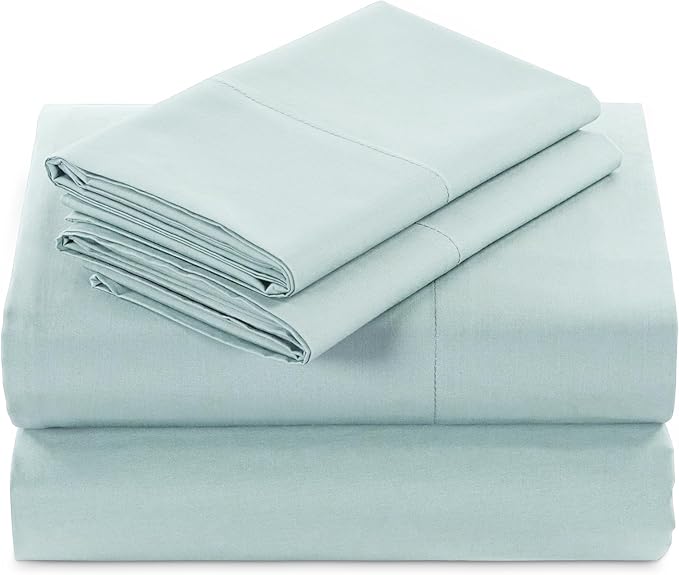 MyPillow Giza Dreams Bed Sheets, 100% Certified Giza Egyptian Cotton, Deep Pocket, Sateen Weave [King, Sea Mist]