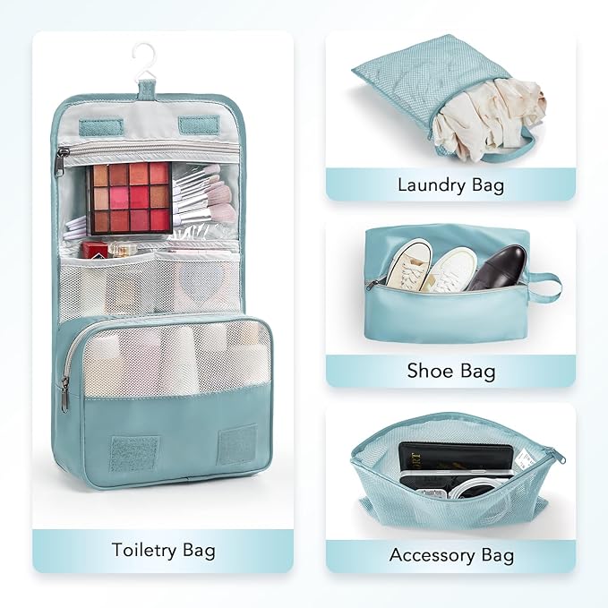 10 Set Compression Packing Cubes for Travel Essentials,Compressible Expandable Packing Cubes for Suitcase,OlarHike Luggage Organizer Bags for Travel,Handy Helper for Organizing Clothes(Blue Gray)