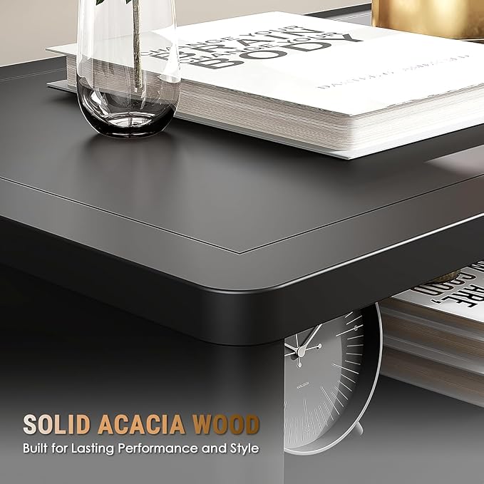 Lenia King Bed Frame with 2 Matching Nightstands – Modern Wood Platform Bed Set, Chevron Diamond Design, No Box Spring Needed, Slatted Support, Mocha Finish (Mocha Black, King)