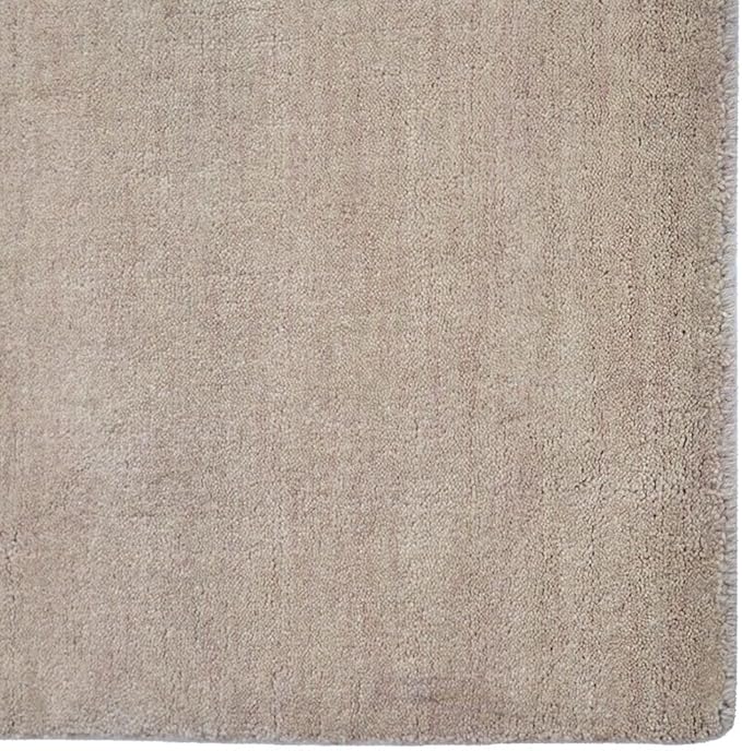 Hand Knotted Loom Wool ECO-Friendly Area Rugs - 2'6"x8', Runner, Beige Color, Solid Plain Design, High Pile Thick Handmade Anti Skid Area Rugs for Living Room, Bed Room (L00111)