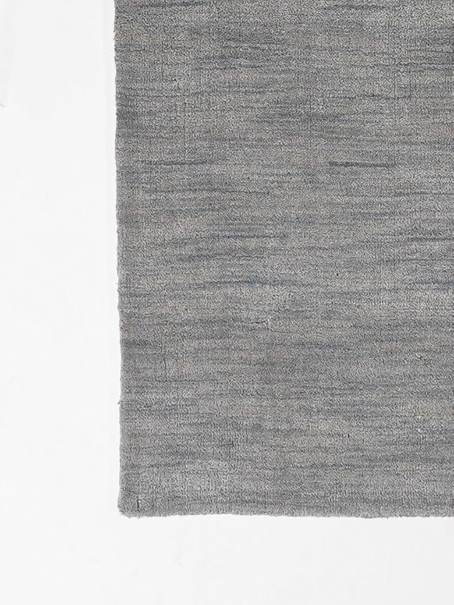 Hand Knotted Loom Wool ECO-Friendly Area Rugs - 2'6''x6', Runner, Light Blue Color, Solid Plain Design, High Pile Handmade Anti Skid Area Rugs for Living Room, Bed Room (L00111)