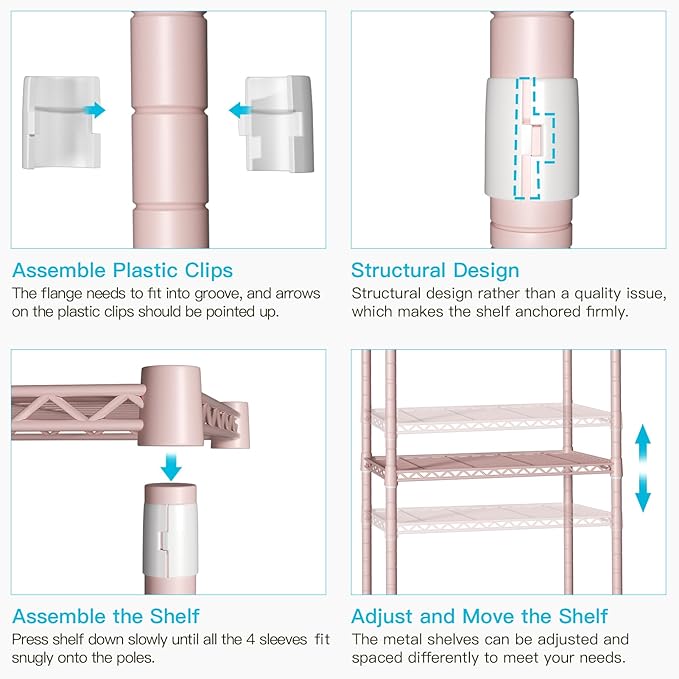 FUTASSI P1 Medium Heavy-Duty Portable Closet, 30" W x 14" D x 76" H, Metal Rolling Clothing Rack, Pink