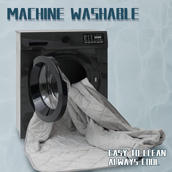 DOWNCOOL Cooling Blanket, Grey Reversible Blanket for Hot Sleeper,Breathable Summer Comforter, Lightweight Soft Q-Max>0.4 Arc-Chill Cool Comforter, 60"X70"