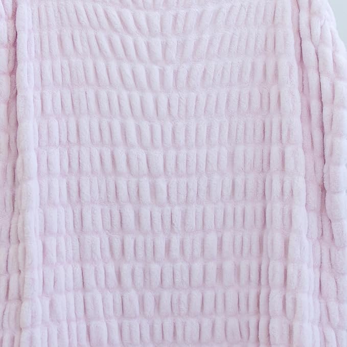 Minky Designs Blossom Pink Minky Blanket – Ultra Soft Faux Fur Throw Blanket for Couch, Bed & Home – Fluffy, Warm & Luxurious – Chic Collection (Large, 60x72)