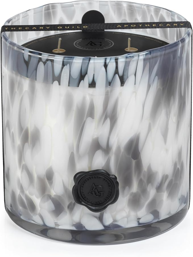 Zodax Apothecary Guild Scented Opal Glass Jar Candle- 50 oz/3-Wick - Lemon Peel, Lavender & Tarragon