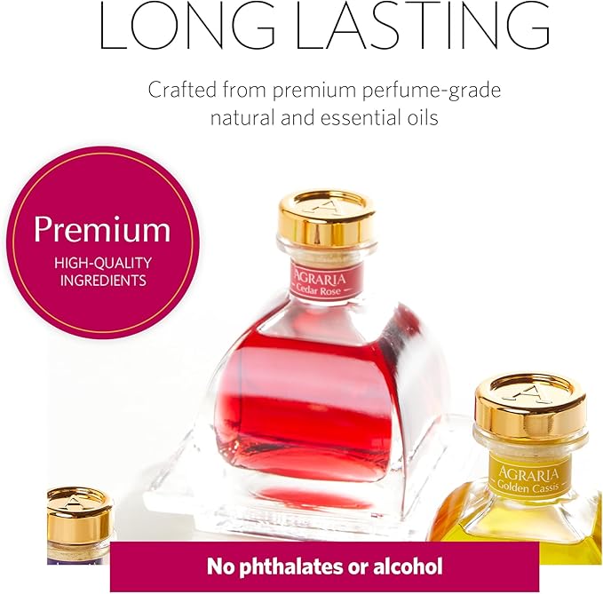 AGRARIA AirEssence Flower and Reed Diffuser Set, Handmade Sola Flower Botanical Home Fragrance Set, Scented Oil Reed Diffuser Gift for All Occasions