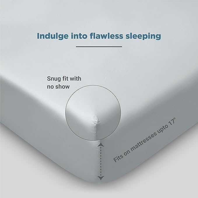 Fabdreams 100% Organic Cotton King Size Sheet Set | 400 Thread Count Sheet Set | GOTS Certified | Long Staple Cotton | Upto 17" Elasticised Deep Pockets | Soft Silky Shiny | Ivory