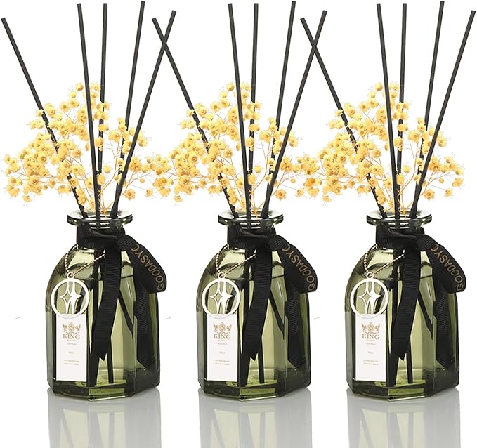 Reed Diffuser & Oil Diffuser Sticks, Aromatherapy, Home & Kitchen Décor,Fragrance and Gifts - Pack of 3 (Mint)