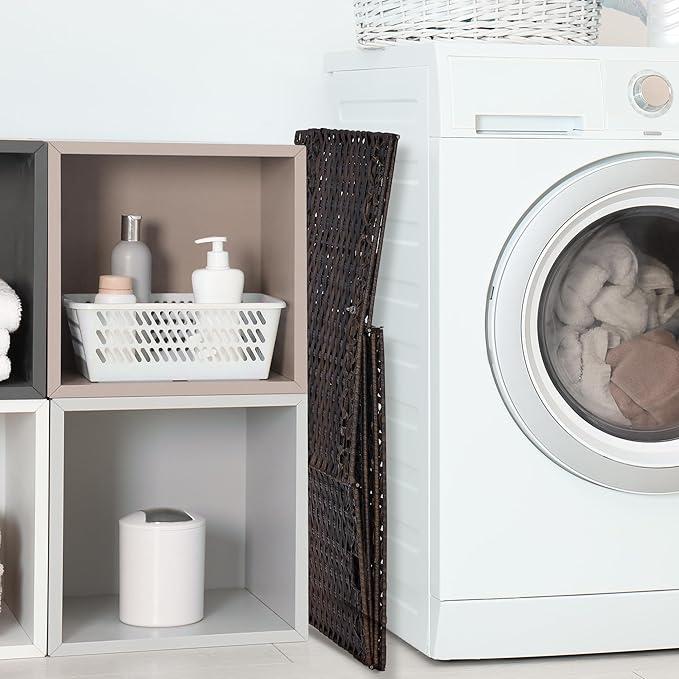 Wicker Storage Basket with Lid,Rattan Shelf Basket with Removable Liner Bag,65L Storage Bin,Storage Trunk with Heightened Feet,Storage Container for Wardrobe,Home Organizer