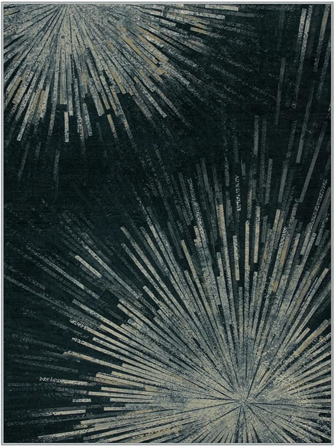 Lahome Washable 6 x 9 Area Rug, Non-Slip Stain Resistant Living Room Rugs Non-Slip Ultra-Thin Soft Bedroom Carpet, Modern Abstract Print Low-Profile Indoor Carpet for Dining Room Office