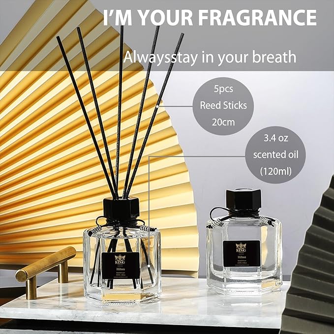 Reed Diffuser & Oil Diffuser Sticks, Aromatherapy, Home & Kitchen Décor,Fragrance and Gifts - Pack of 3 (Hilton Hottle)