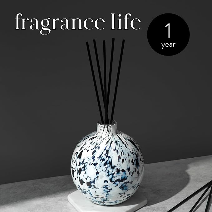 LAFCO New York Absolute Collection Reed Diffuser, Clary Sage - 15 oz - Up to 1 Year Fragrance Life - Reusable, Hand Blown Glass Vessel - Nylon Reeds - Made in The USA