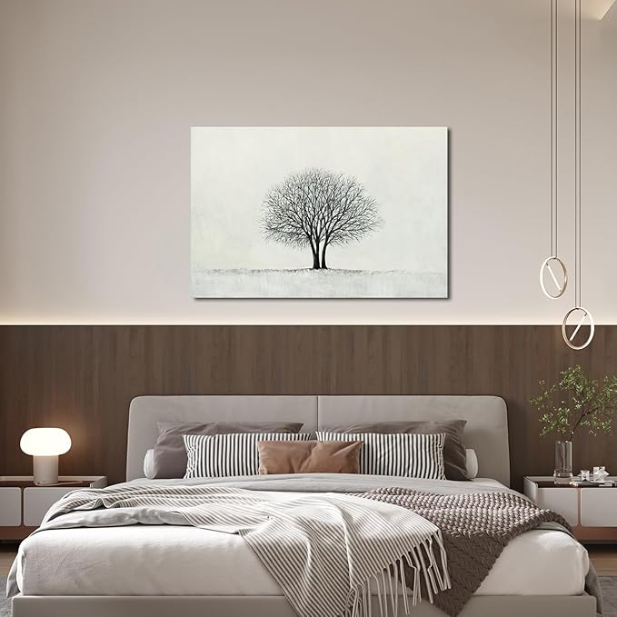 Canvas Wall Art Decor Wall Pictures for Living Room Canvas Art Wall Decor Large Black and White Wall Art Decorations Minimalist Tree Wall Art Prints Artwork for Walls Home Office Wall Art Decor 24" x 36"