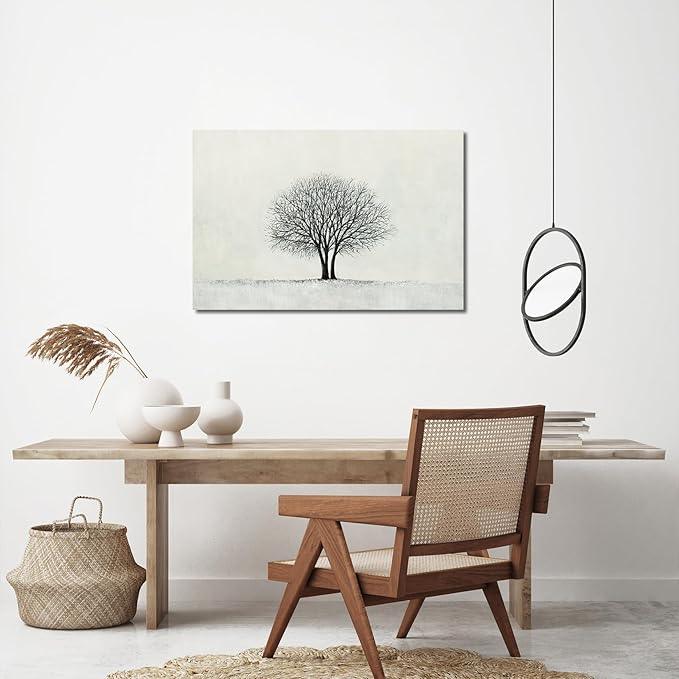 Canvas Wall Art Decor Wall Pictures for Living Room Canvas Art Wall Decor Large Black and White Wall Art Decorations Minimalist Tree Wall Art Prints Artwork for Walls Home Office Wall Art Decor 24" x 36"