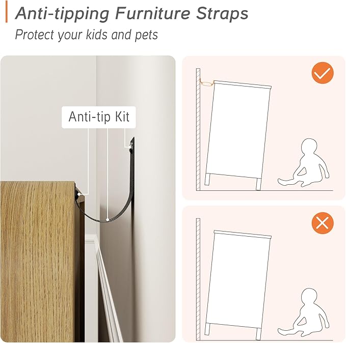 WAMPAT Modern TV Stand for TVs Up to 75 inches,63" W Farmhouse Entertainment Center with Adjustable Shelf and 4 Doors,Media Console Table TV Cabinet for Living Room,Light Walnut