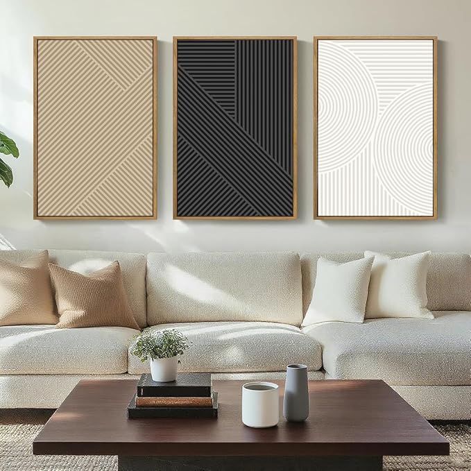 Anyzal Neutral Wall Art Modern Abstract Wall Decor Minimalist Boho Artwork 16x24 Inch Set of 3 for Living Room Bedroom Dining Room