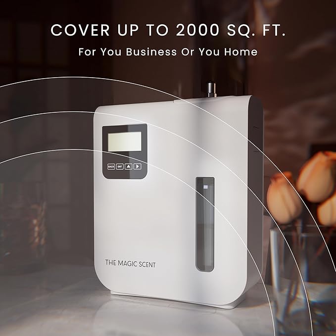 The Magic Scent Diffuser, Scent Air Machine for Home & Hotels, HVAC or Portable Nebulizing Diffuser - Large Room Waterless Aroma Machine - Aroma Oil Included