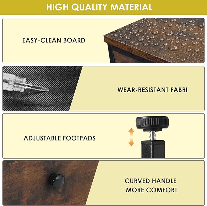 Arlopu 12-Drawer Dresser, 35.2’‘ Widened 6-Layer Fabric Storage Tower w/Textured Print Fabric Bins, Tall Chest Organizer Unit for Living Room, Hallway, Nursery, Closets, Adjustable Feetpad