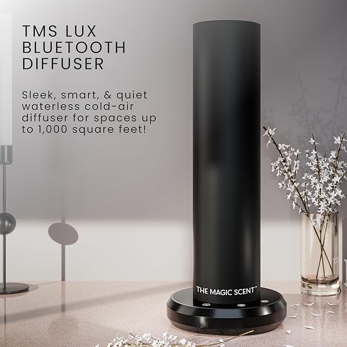 The Magic Scent Bluetooth Tower Diffuser Home & Office - Smart Ultra-Quiet for Home & Hotel - Waterless Cold-Air Programmable Professional Diffuser Machine - Essential Aroma Oil Included