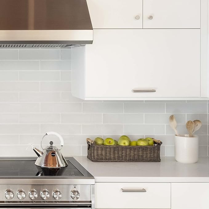 The Basket Lady Long Narrow Pole Handle Wicker Basket, Medium, 19 in L x 7 in W x 5.5 in H, Antique Walnut Brown