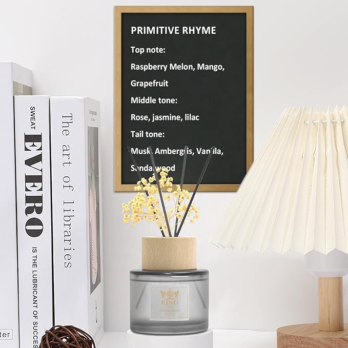 Reed Diffuser (200ml) Primitive Rhyme Reed Diffuser Set,Reed Diffuser & Oil Diffuser Sticks with Flower, Aromatherapy, Home & Kitchen Décor,Fragrance and Gifts - Pack of 3