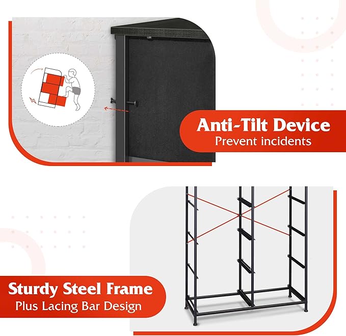 WLIVE Tall Black Dresser for Bedroom with 10 Drawers, Chest of Drawers, Dressers Bedroom Furniture, Storage Organizer Unit with Fabric Bins for Closet, Hallway, Living Room, Entryway