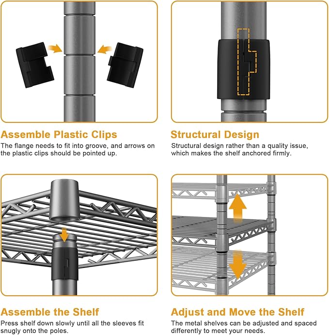 P1 Rolling Clothing Rack with Lockable Wheels, Heavy-Duty Garment Rack for Hanging Clothes, Portable Closet Wardrobe with Shelves, 35.5" W x 15.7" D x 80.5" H, Hold 500lbs, Grey