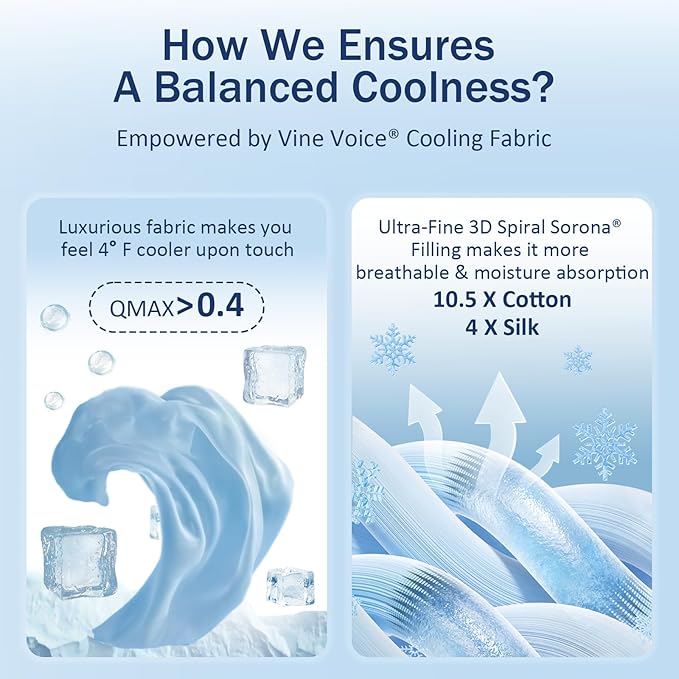 Cooling Blanket, Cooling Comforter for Hot Sleepers - Twin/Twin XL Soft Cooling Blanket, Double-Sided Cold Blanket for Night Sweats Lightweight Comforter (68''x90'', Silver Gray)