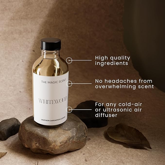 The Magic Scent Whitewood Diffuser Oil - Hotel & Home Luxury Scents Inspired by 1 Hotel Miami Beach, Compare to My Way Diffuser Oil Scents for Home, Designed for Use in All Diffusers - 4 fl oz, 120 mL