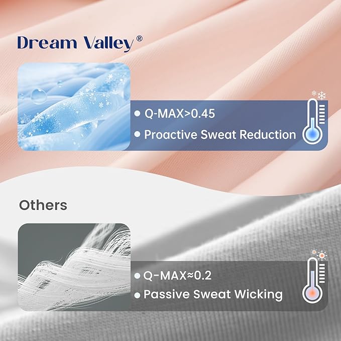 Dream Valley®Outlast®Cooling Comforter, NASA-Grade Technology Cooling Blanket, Q-Max > 0.45 Aerocool™Cooling for Night Sweats, Hot Sleepers,Pink Blush, 68"x90" Twin XL