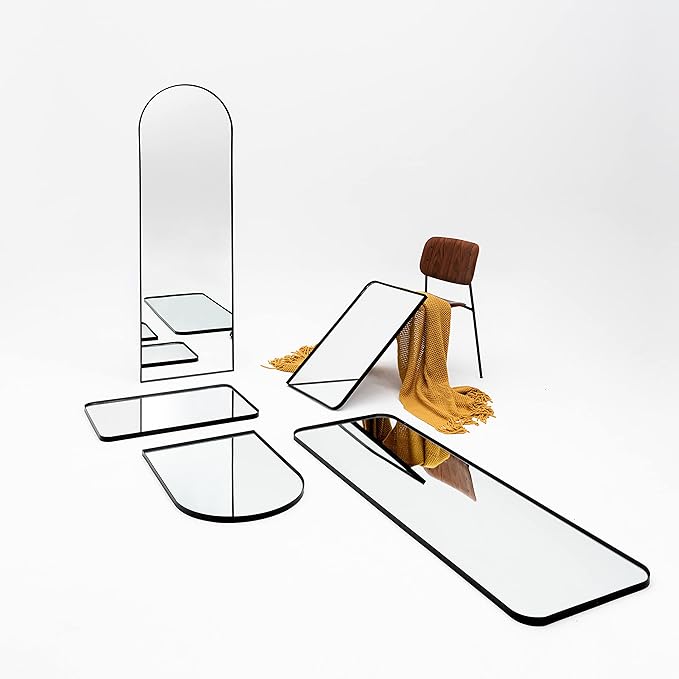 Black Bathroom Mirrors for Over Sink, 24 x 36 Inch Rounded Corner Rectangle Bathroom Vanity Mirror for Wall, Hangs Horizontally or Vertically