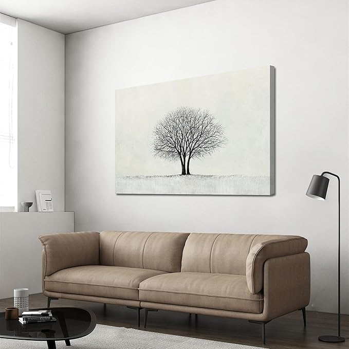 Canvas Wall Art Decor Wall Pictures for Living Room Canvas Art Wall Decor Large Black and White Wall Art Decorations Minimalist Tree Wall Art Prints Artwork for Walls Home Office Wall Art Decor 24" x 36"