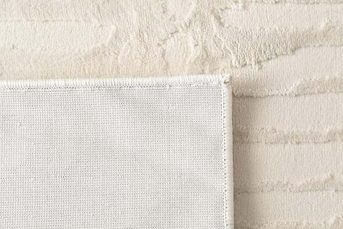 Revival Rugs Shell 2'7"x9' Machine Washable Runner Rug for Hallway Entryway - 100% Recycled Oeko-TEX Certified, Medium Pile, Beige, Cream