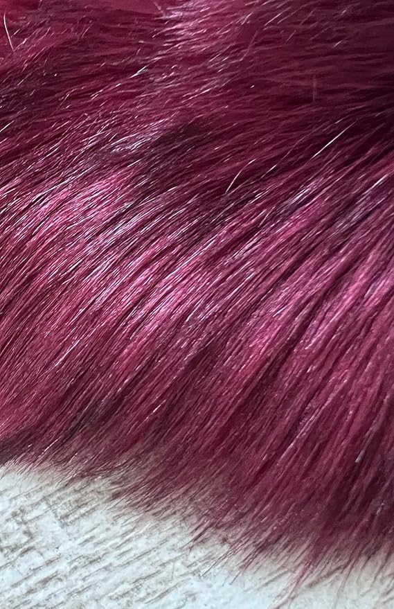 Free Shape Luxury Soft Fluffy Shag Area Rug Double Side by Side 3'x4', 90x120cm - Vegan Fur Ultra Soft Indoor Carpet Nursery Rugs for Bedroom Home Decor, Burgundy