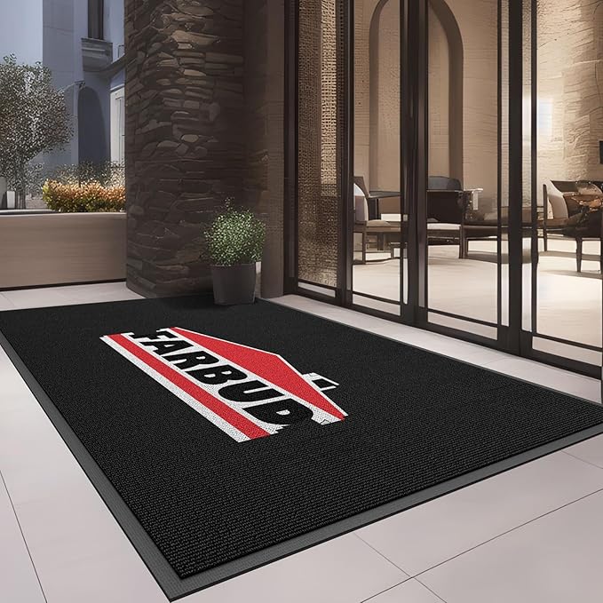 Custom Area Rug with Any Logo Size Color Shape Floor Entryway Door Mat Welcome Carpet for Business Home Indoor/Outdoor Non Slip Washable Durable