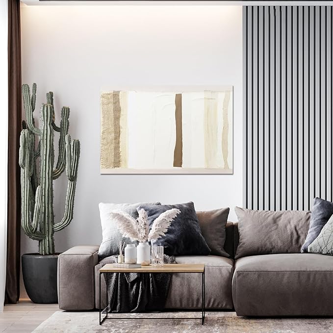 Canvas Wall Art Decor Large Wall Art for Living Room Brown And White Wall Art Decor Artwork for Walls Oversized Abstract Wall Art Prints Canvas Art Wall Decor 32"X48" Bedroom Office Wall Decor