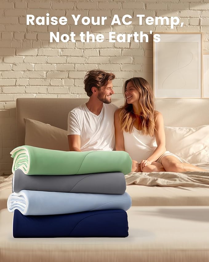 Cooling Silicone Foam Filled Cooling Comforter,Cooling Blanket for Hot Sleeper,Twin Size Summer Ice Comforter,All-Season Lightweight Bedding,Keep Cooling&Breathable All Night(60"x88")