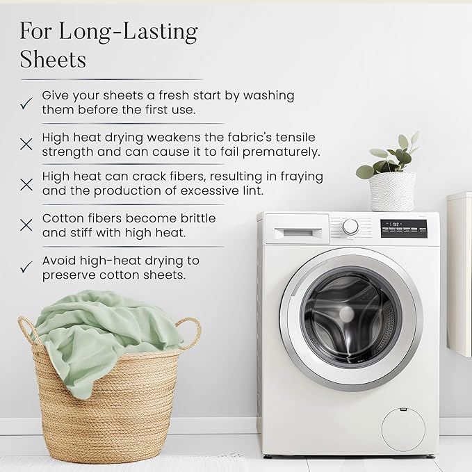 100% Cotton Bed Sheets- 1000 Thread Count Bedding Sheet & Pillowcase Sets, Hotel Luxury Sheets Queen Size, Soft Breathable Sateen Weave, 15" Deep Pocket Queen Sheet Set - Mineral