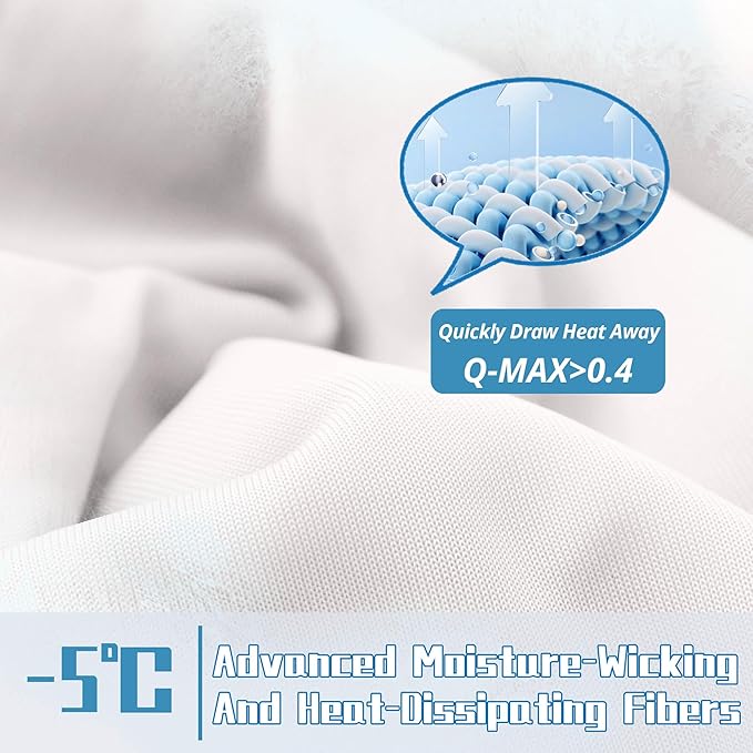 DOWNCOOL Cooling Comforter, Cream White Cooling Blanket Queen Size, Cooling Duvet for Hot Sleeper, Breathable Summer Quilt, Lightweight Soft Q-Max>0.4 Arc-Chill Cool Comforter,90"X90"