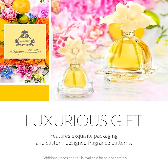 AGRARIA PetiteEssence Flower and Reed Diffuser Set - Hand Crafted Sola Botanical Home Fragrance, Scented Oil - Gift Set for All Occasions