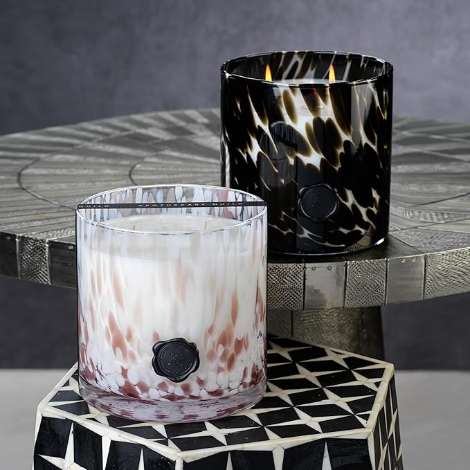 Apothecary Guild Scented Opal Glass Jar Candle- Black Fig Vetiver - 50 oz/3-Wick