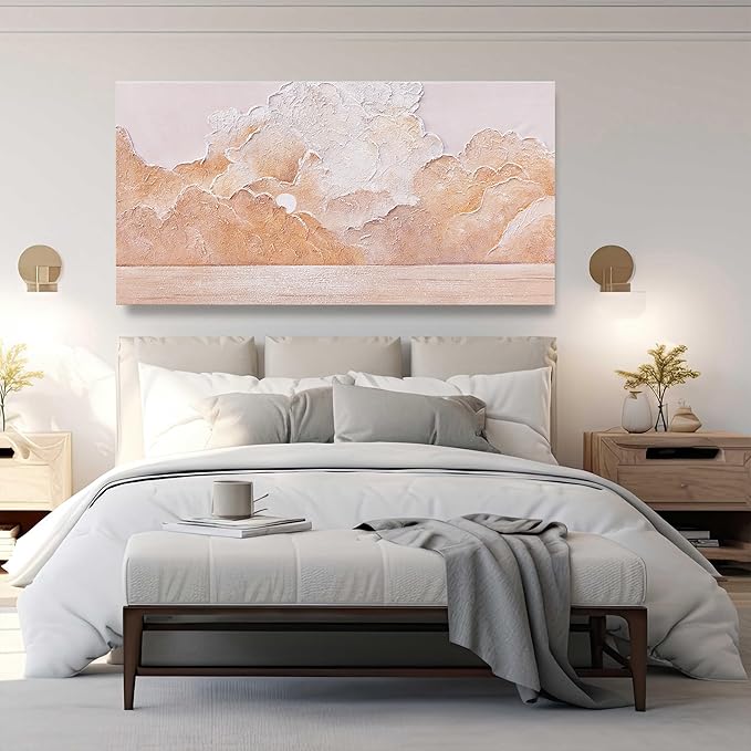 Canvas Wall Art Decor Modern Canvas Wall Art For Living Room Pink Orange Wall Art Decor Landscape Sunset Wall Art Aesthetic Artwork for Walls Office Kitchen Wall Decor 20"x40"