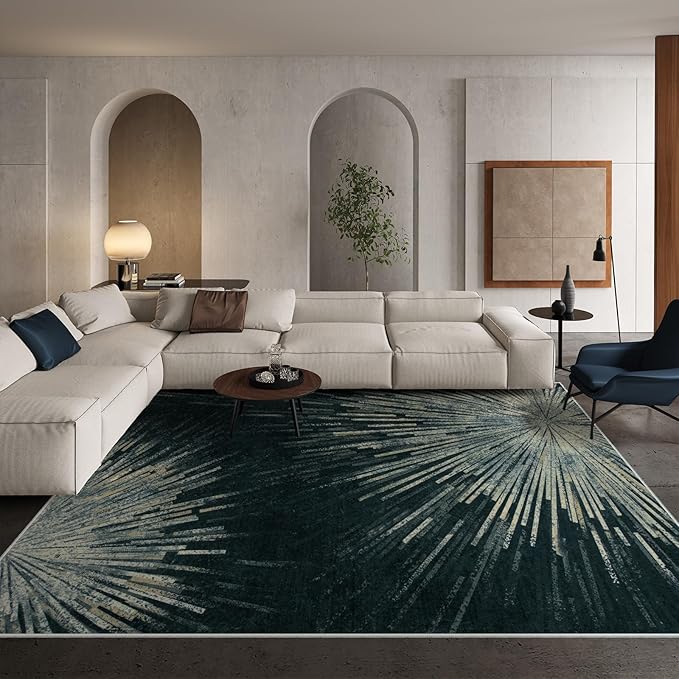 Lahome Washable 6 x 9 Area Rug, Non-Slip Stain Resistant Living Room Rugs Non-Slip Ultra-Thin Soft Bedroom Carpet, Modern Abstract Print Low-Profile Indoor Carpet for Dining Room Office