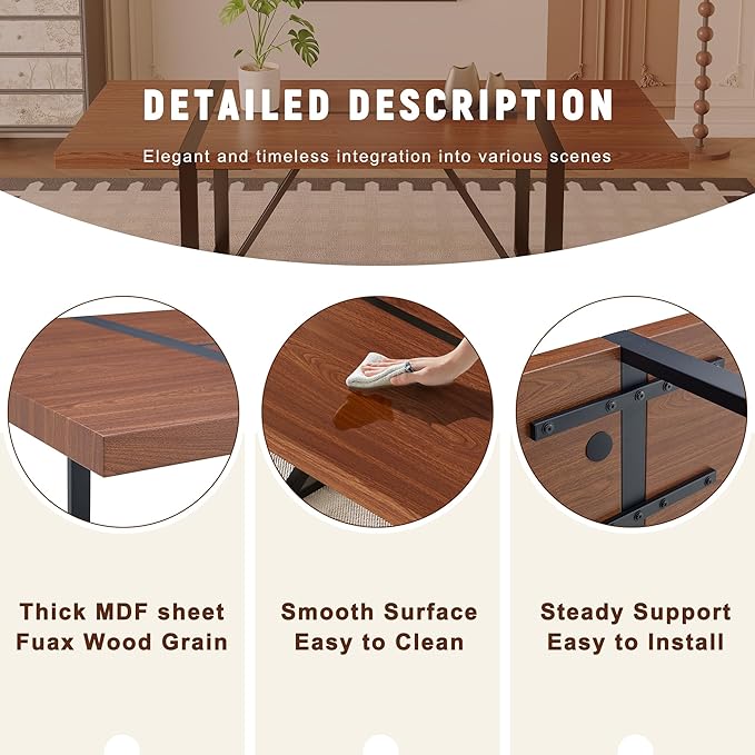 86.6" Dining Table Set for 8, Modern 9 Piece Wood Kitchen Table and Chairs Set, Rectangle Dining Room Table with 8 PU Leather Upholstered Chairs, Ideal for Home, Kitchen, or Apartment Dining