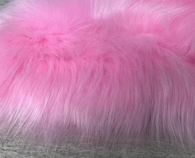 Free Shape Luxury Soft Fluffy Shag Area Rug Single 2’x3', 60x90cm - Vegan Fur Ultra Soft Indoor Carpet Nursery Rugs for Bedroom Home Decor, Pink