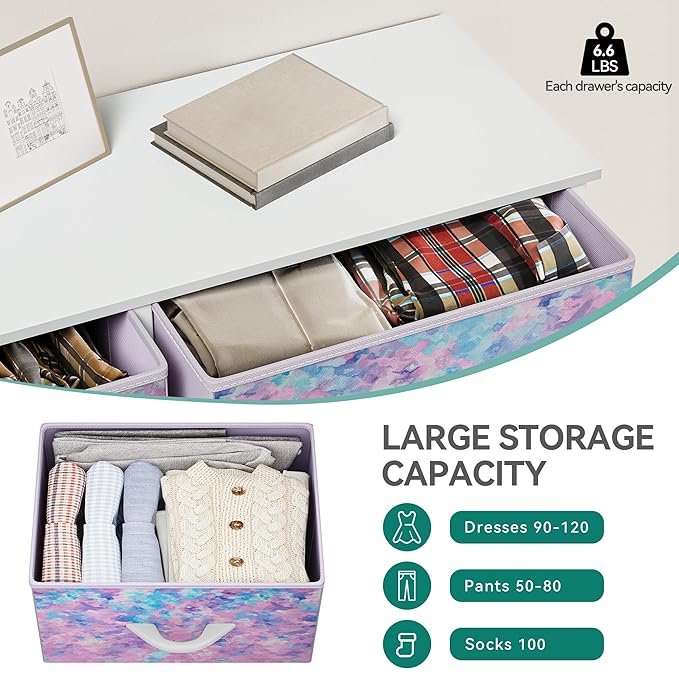 YITAHOME Fabric Dresser Drawer, Tall Storage with 8 Drawers, Dresser & Chest of Drawers, Storage Drawer Organizer for Closet, Living Room, Closets